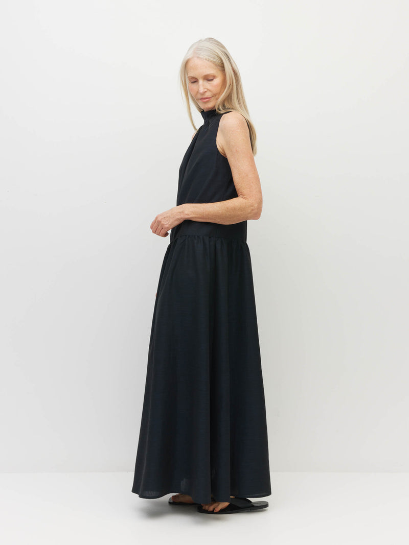 Ramona Dress (Lustre) Deep Indigo