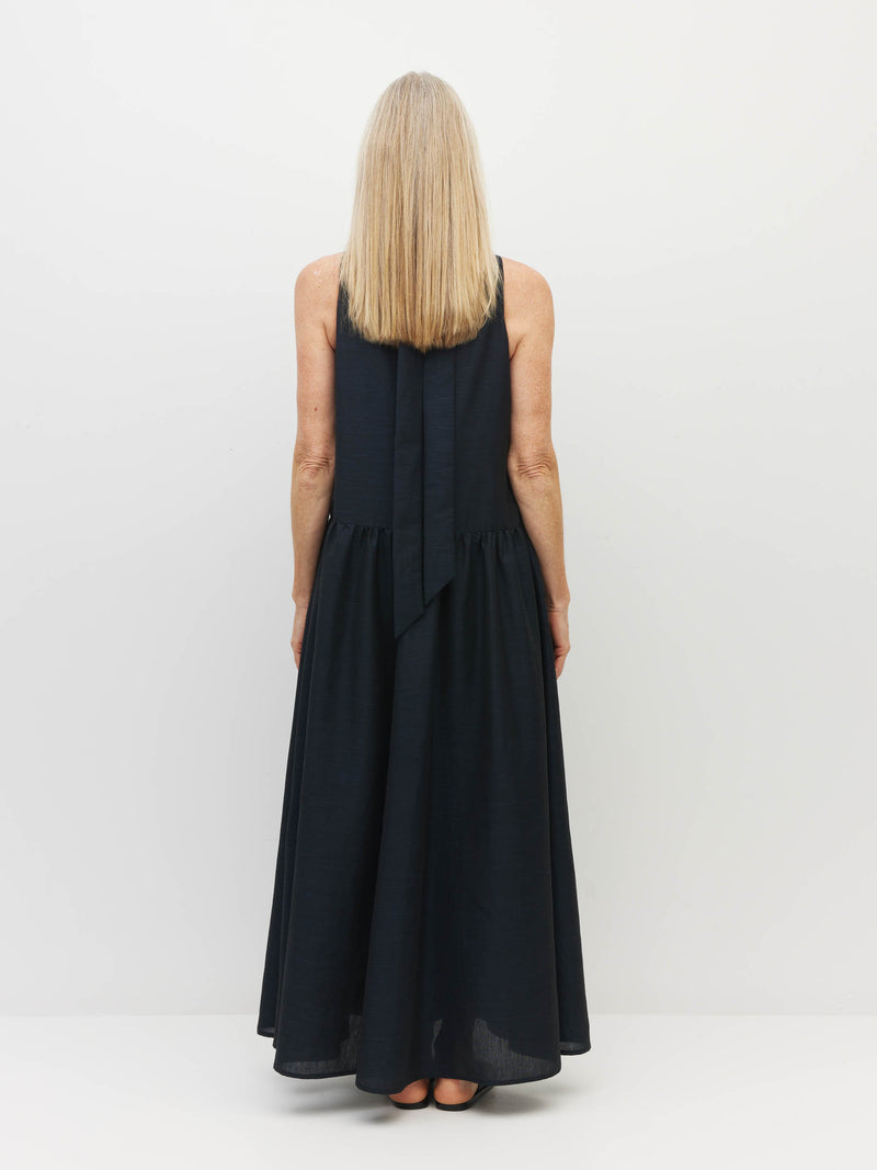 Ramona Dress (Lustre) Deep Indigo