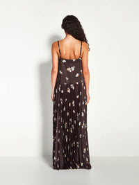 Betty Pleat Dress (Moonflower Twill) Golden