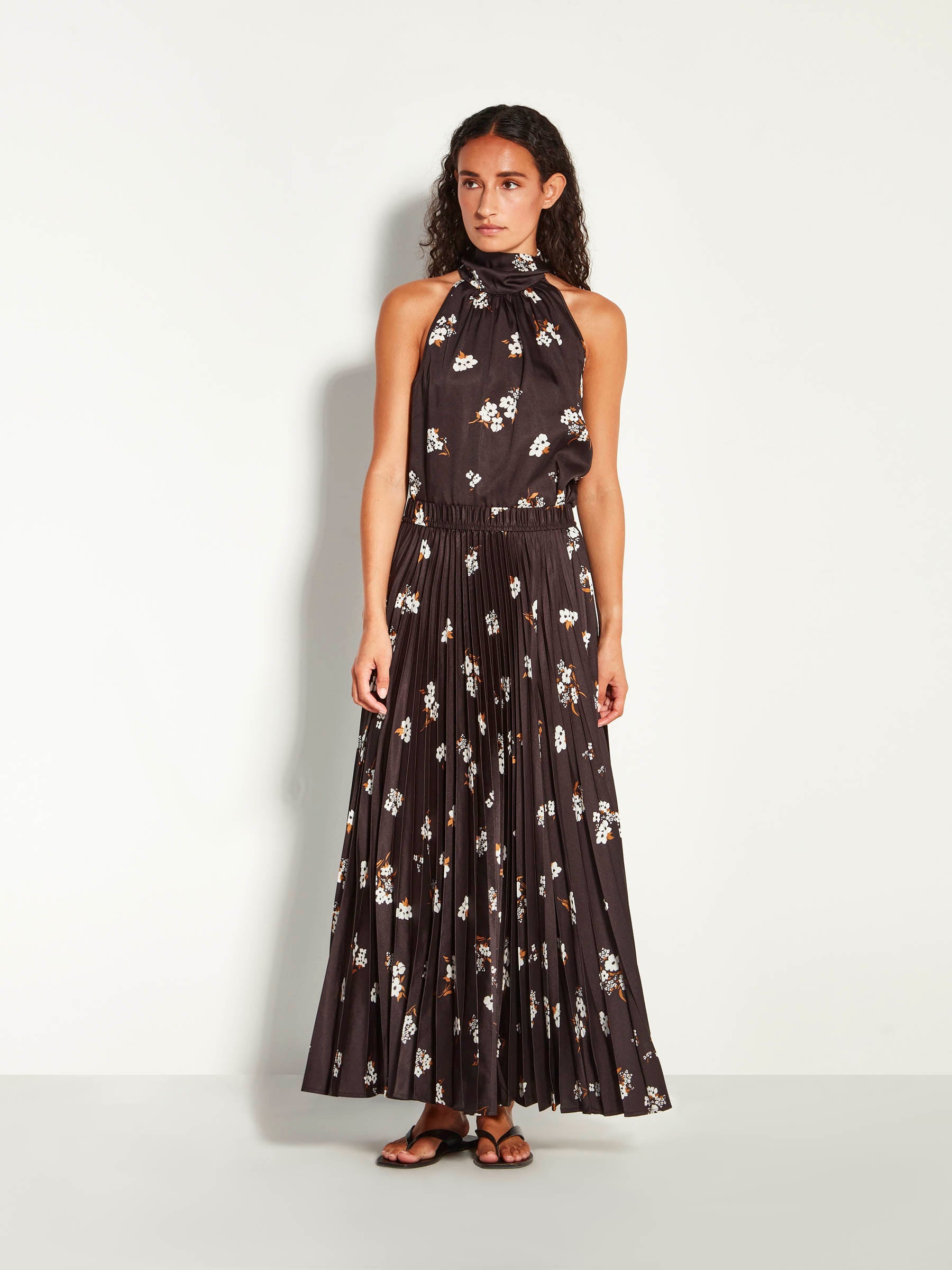 Evelyn Pleat Skirt (Moonflower Twill) Golden
