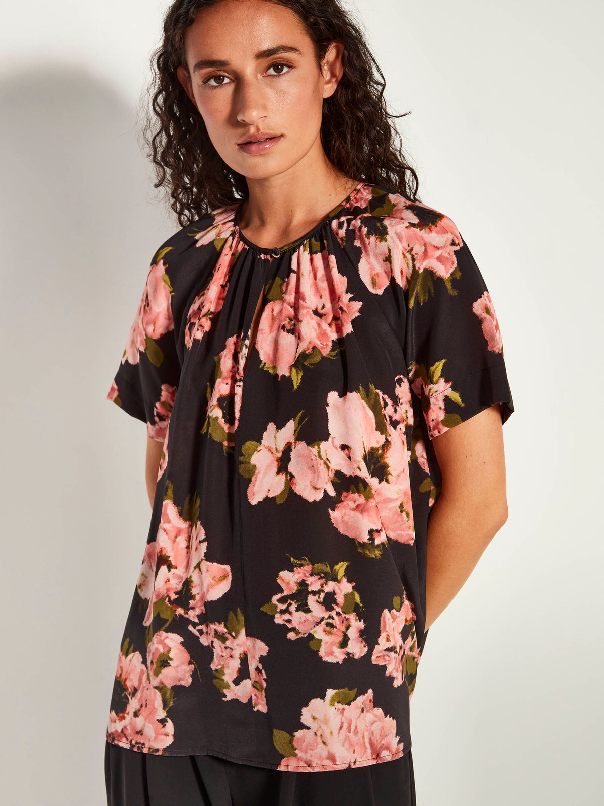Dina Top (Ruffled Tulips Silk CDC) Shadow