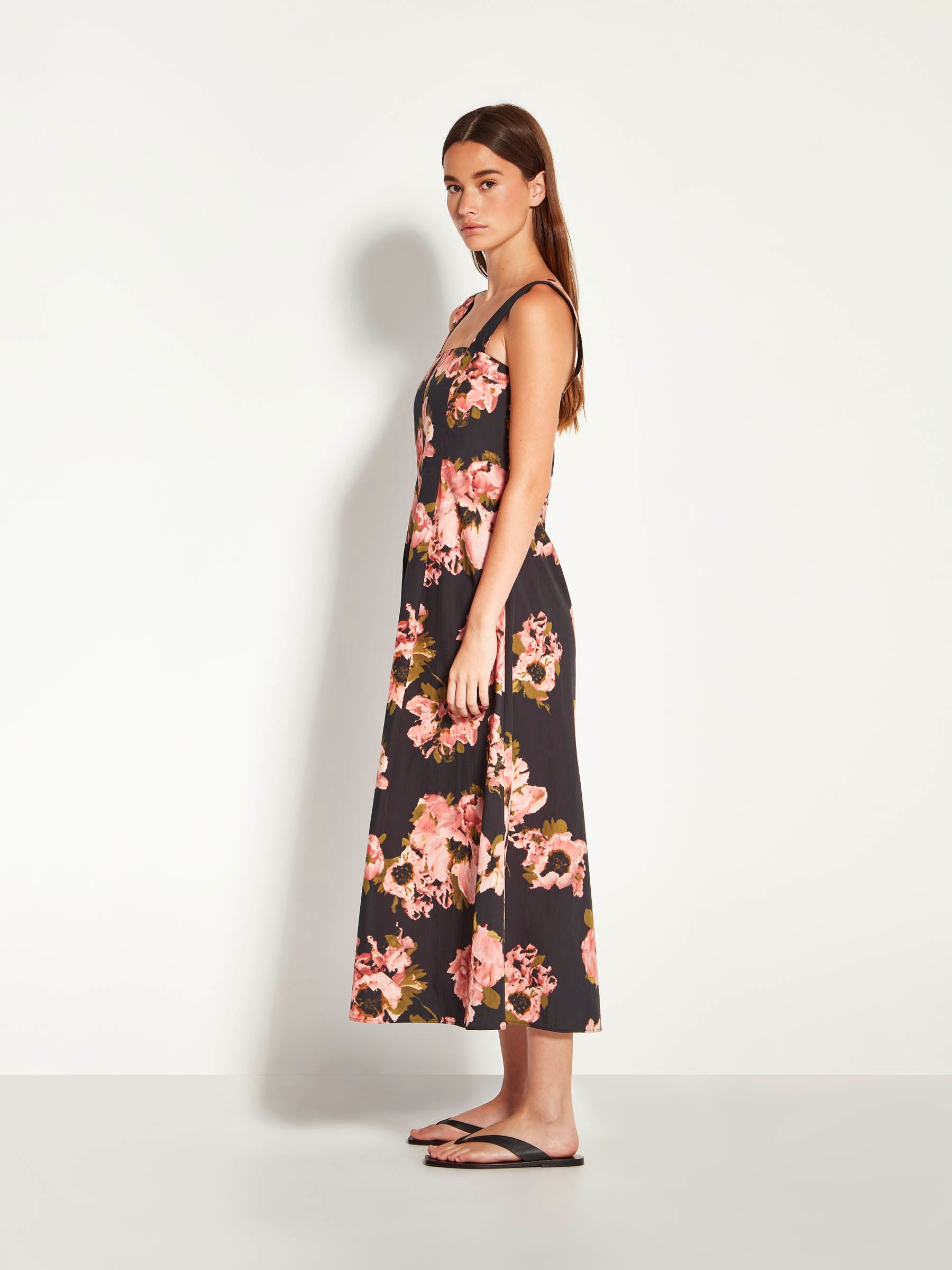 Emile Dress (Ruffled Tulips Cotton) Shadow