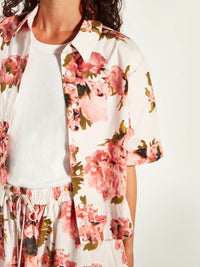 Everly Shirt (Ruffled Tulips Cotton) Glow