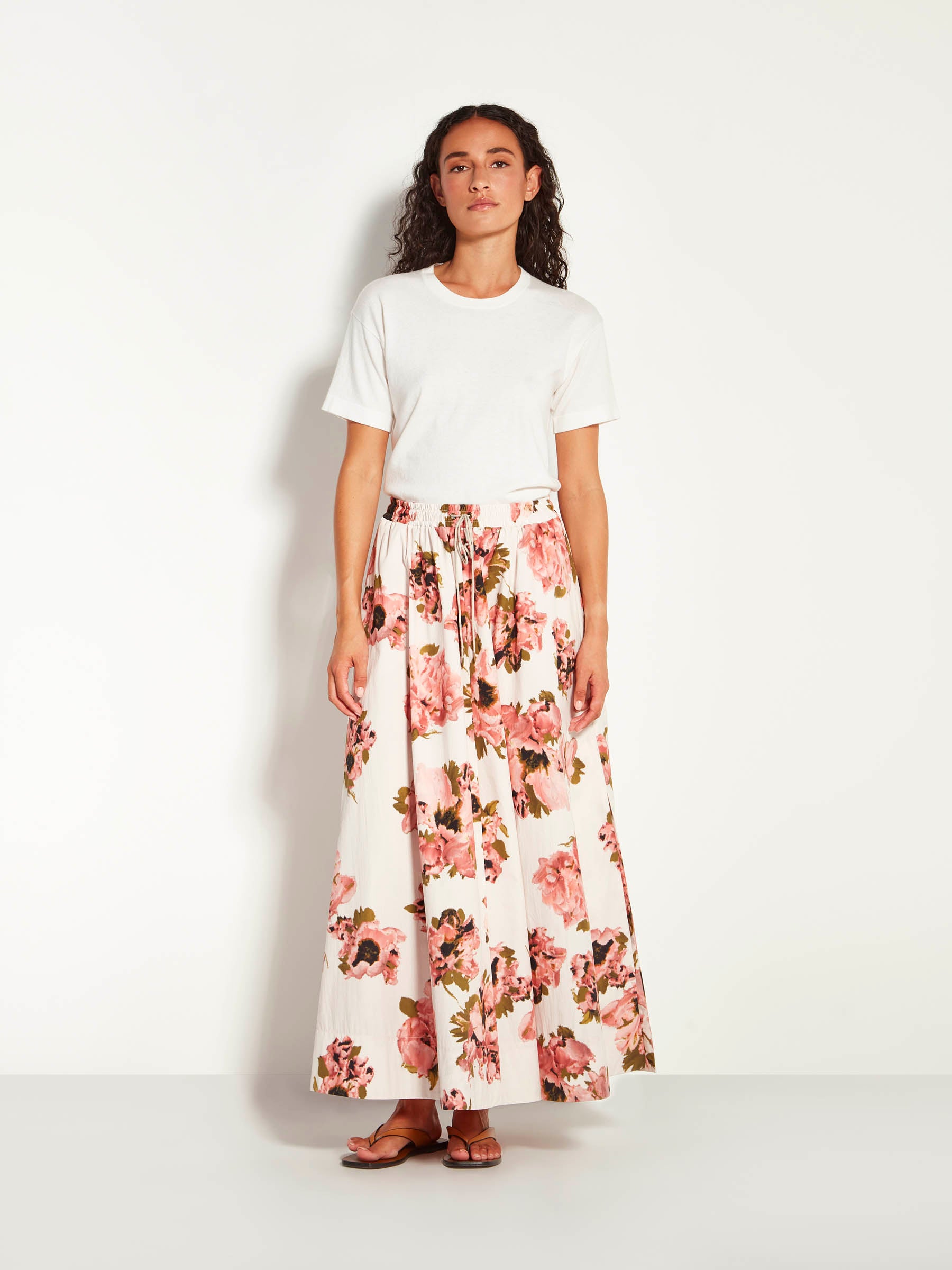 Kev Skirt (Ruffled Tulips Cotton) Glow