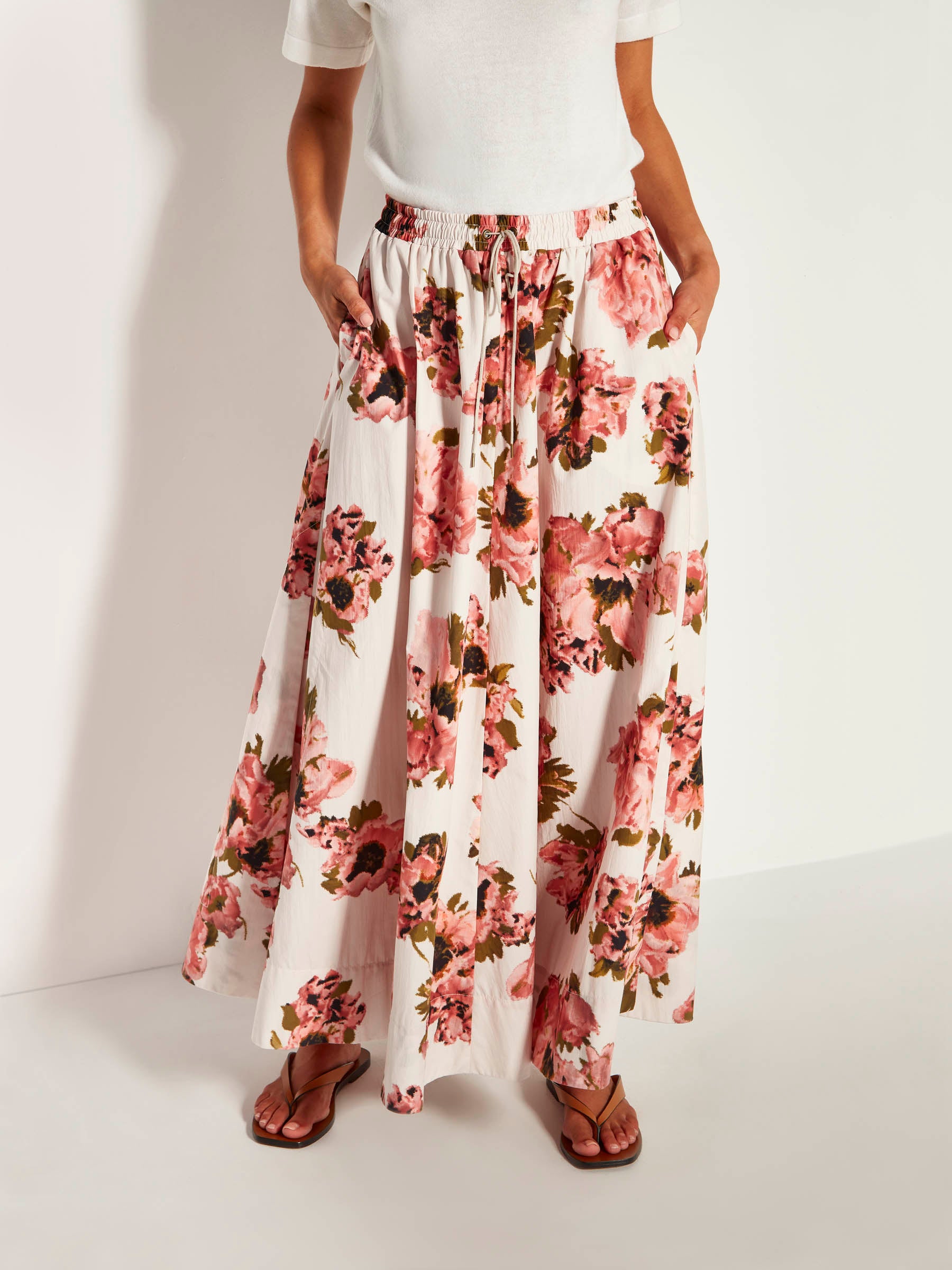 Kev Skirt (Ruffled Tulips Cotton) Glow