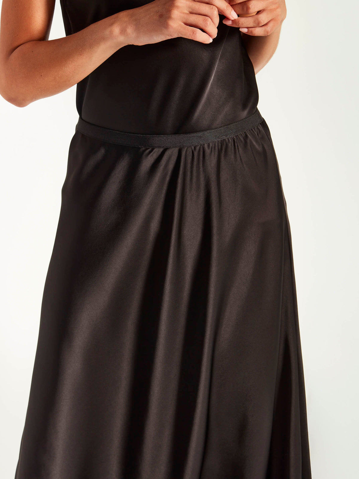 Arielle Skirt (Slinky Satin) Black