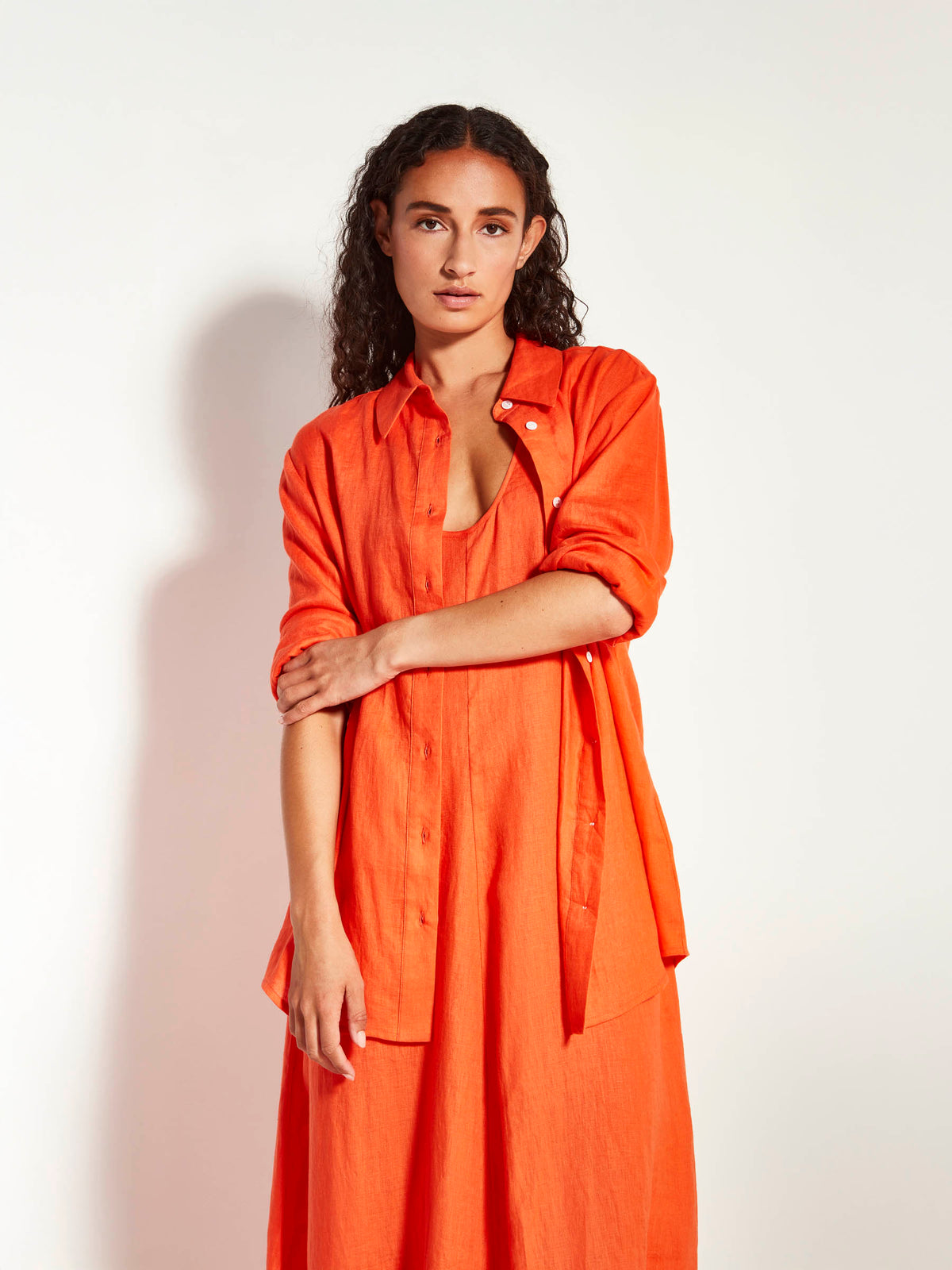 Elara Shirt (Soft Linen) Poppy