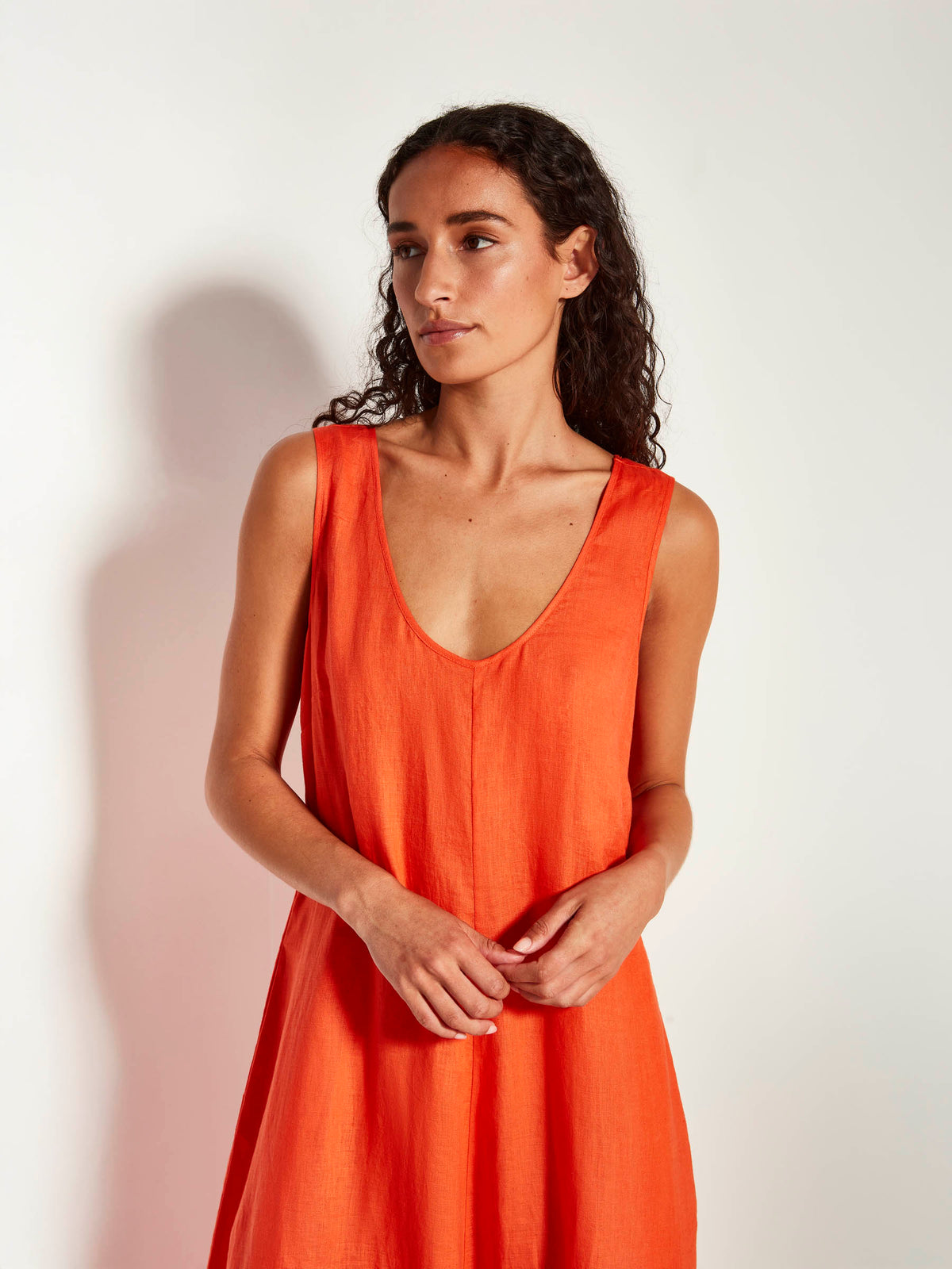 Vanya Dress (Soft Linen) Poppy