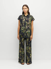 Eleanor Shirt (Dark Garland Cotton) Painted Petals
