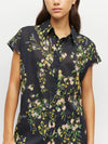 Eleanor Shirt (Dark Garland Cotton) Painted Petals