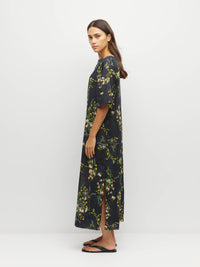 Kiko Dress (Dark Garland Cotton) Painted Petals