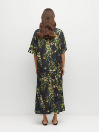 Kiko Dress (Dark Garland Cotton) Painted Petals