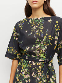 Kiko Dress (Dark Garland Cotton) Painted Petals