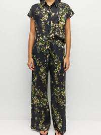 Koa Trouser (Dark Garland Cotton) Painted Petals