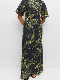 Luciana Dress (Dark Garland Cotton) Painted Petals