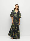 Piper Dress (Dark Garland Cotton) Painted Petals