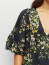 Piper Dress (Dark Garland Cotton) Painted Petals