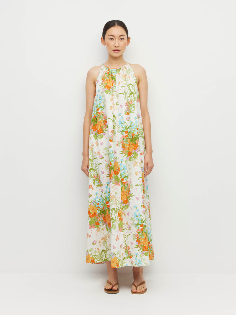 Astrid Dress (Floret Linen) Amberlight