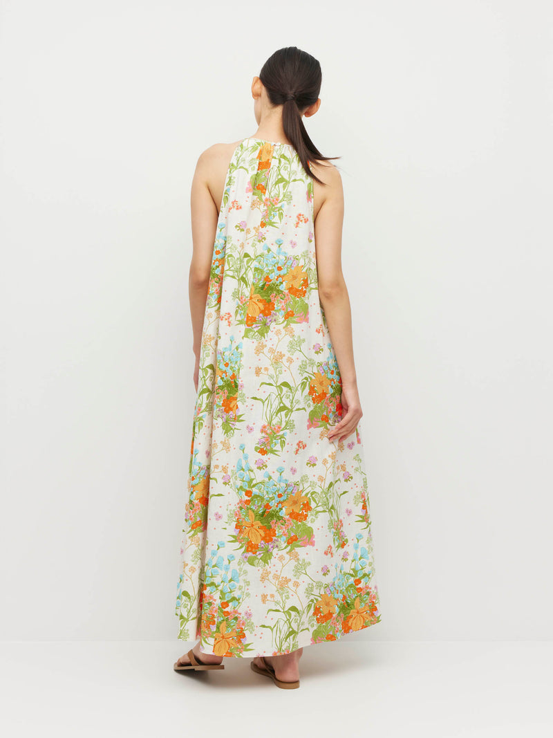 Astrid Dress (Floret Linen) Amberlight