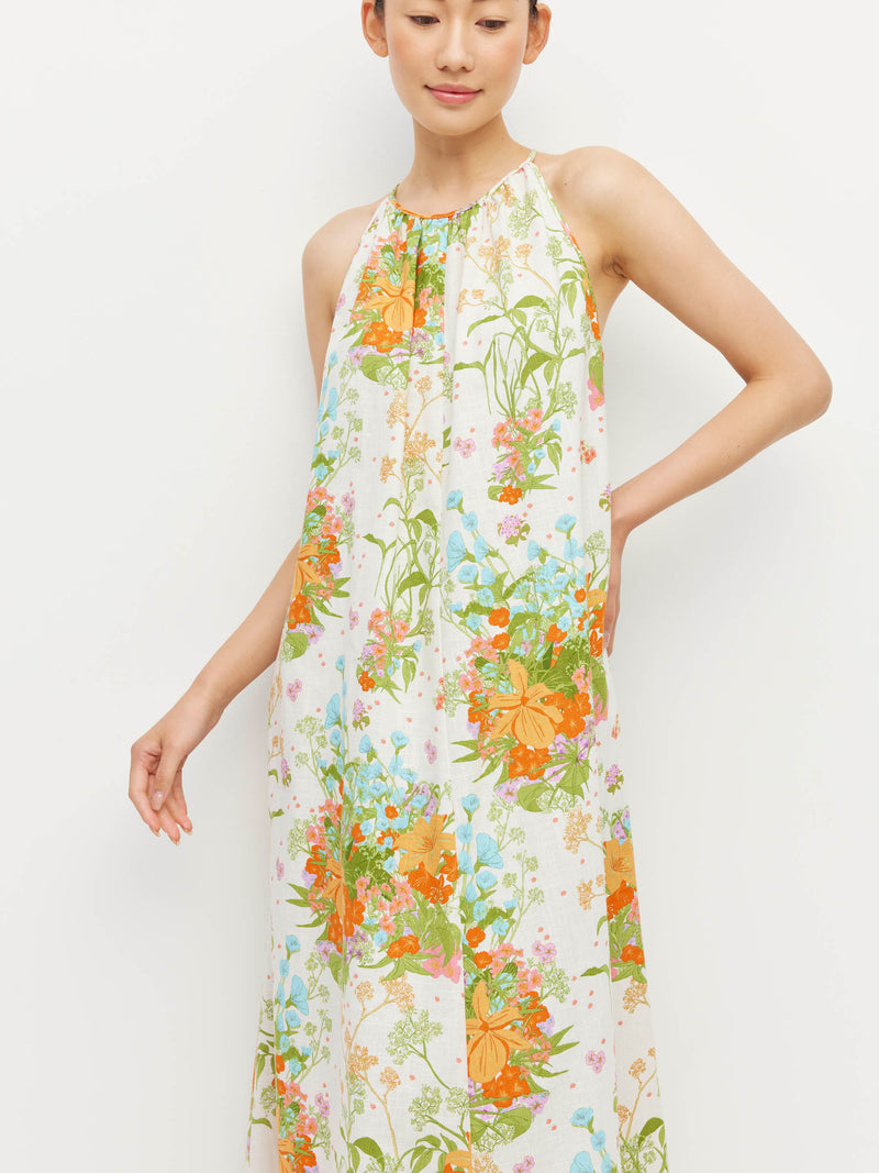 Astrid Dress (Floret Linen) Amberlight