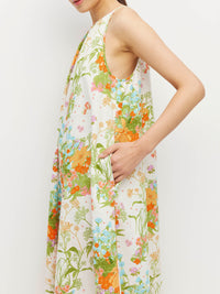Astrid Dress (Floret Linen) Amberlight