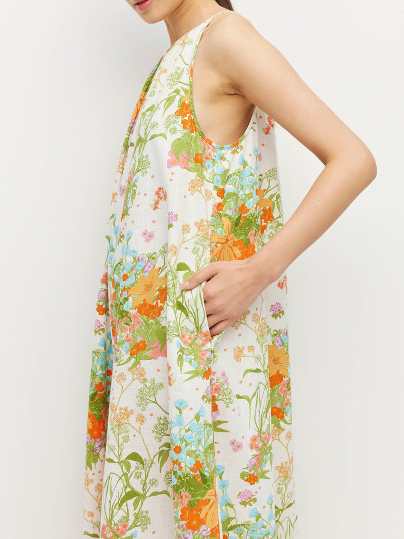 Astrid Dress (Floret Linen) Amberlight