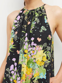 Astrid Dress (Floret Linen) Dark Citrine