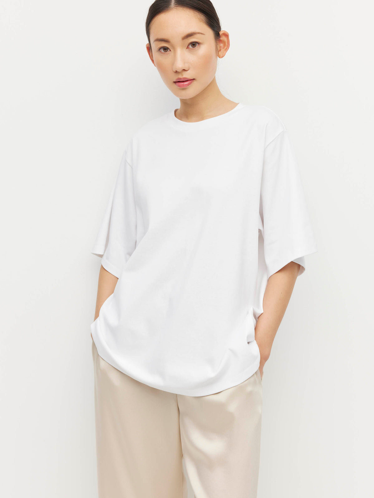 Boyfriend T (Knit Cotton) White