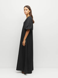Piper Dress (Light Dupion) Black