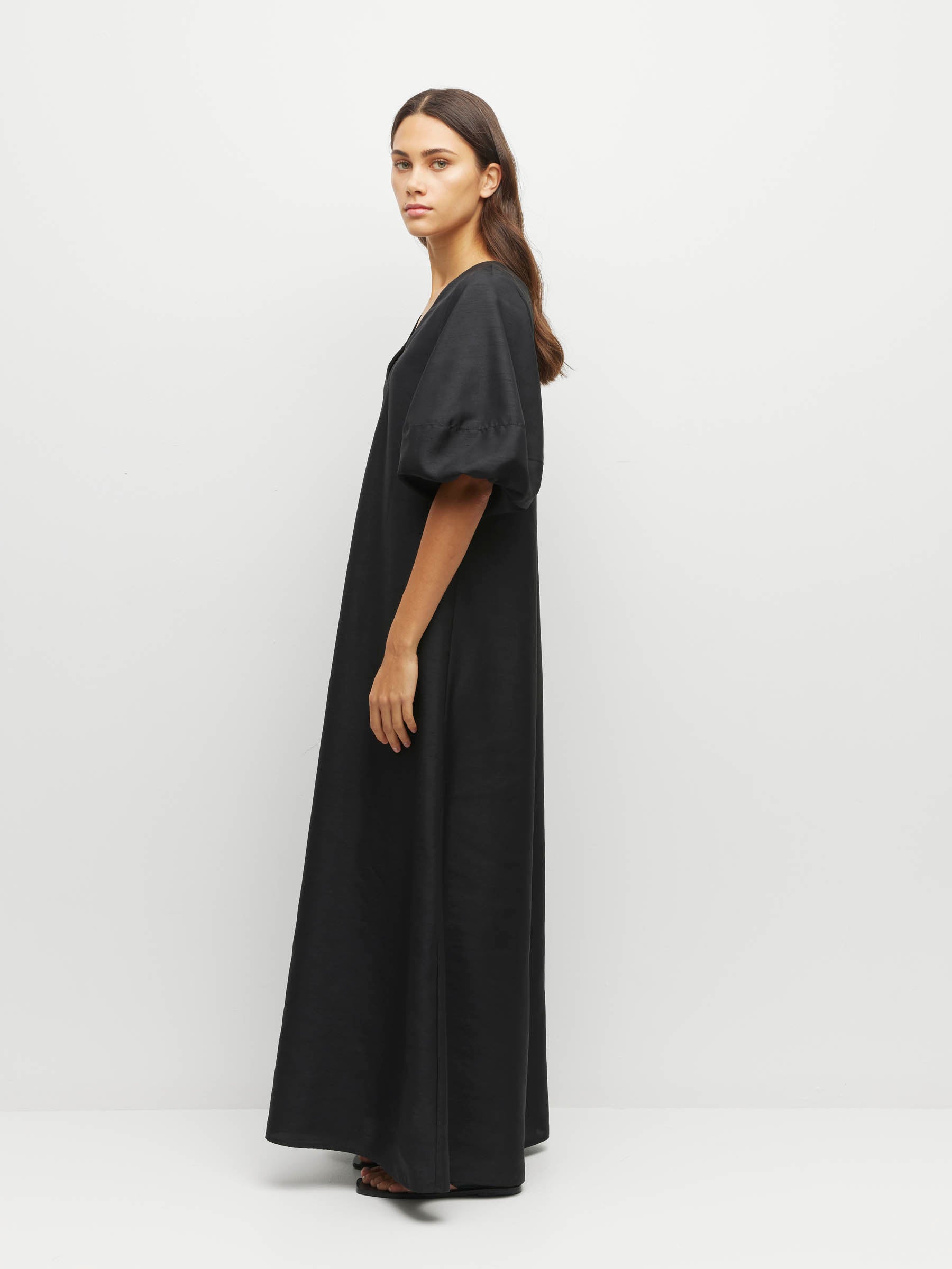 Piper Dress (Light Dupion) Black