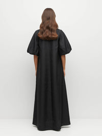 Piper Dress (Light Dupion) Black