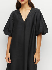 Piper Dress (Light Dupion) Black