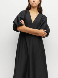 Piper Dress (Light Dupion) Black