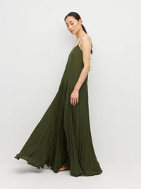 Betty Pleat Dress (Matte Pleat) Vine