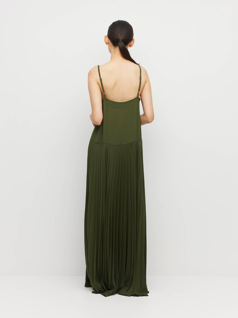 Betty Pleat Dress (Matte Pleat) Vine