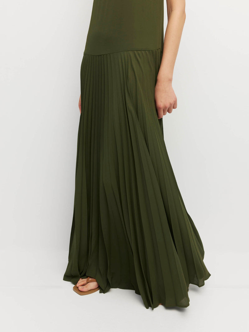 Betty Pleat Dress (Matte Pleat) Vine