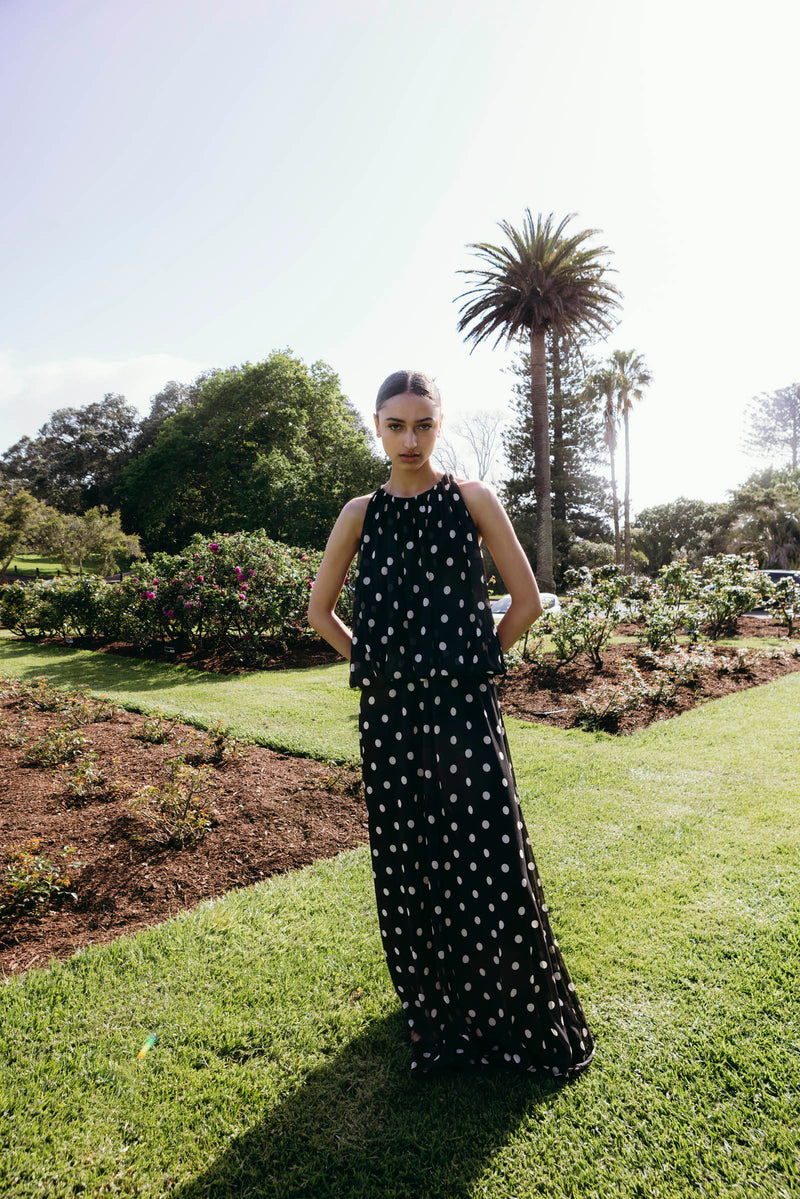 Aria Dress (Polka Crush) Black/Chalk