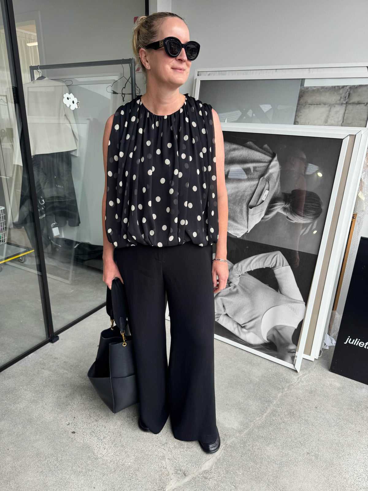 Calder Top (Polka Crush) Black/Chalk