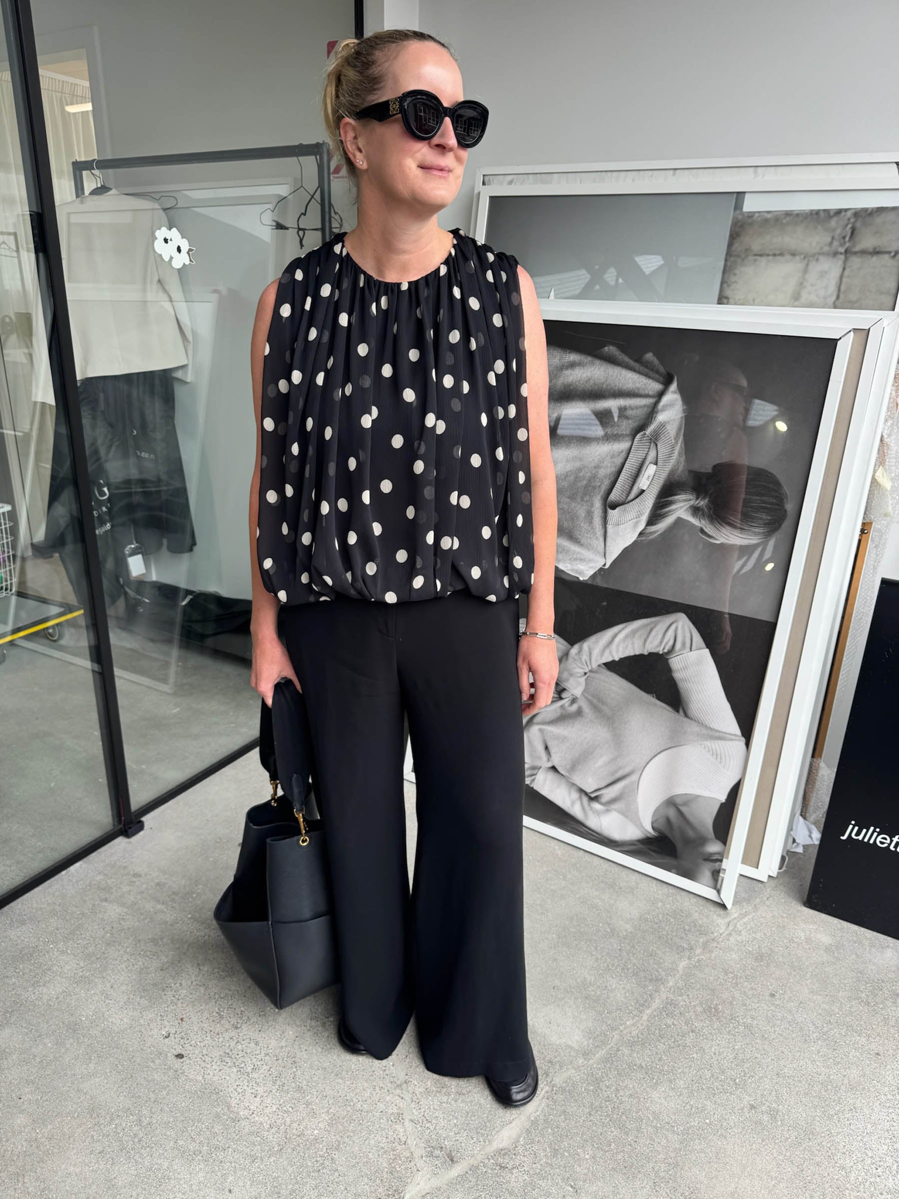 Calder Top (Polka Crush) Black/Chalk