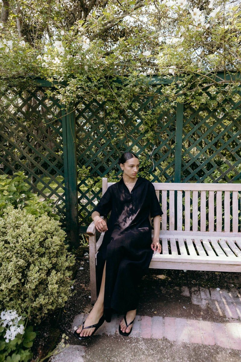 Isle Shirtdress (Ribbon Broderie) Black