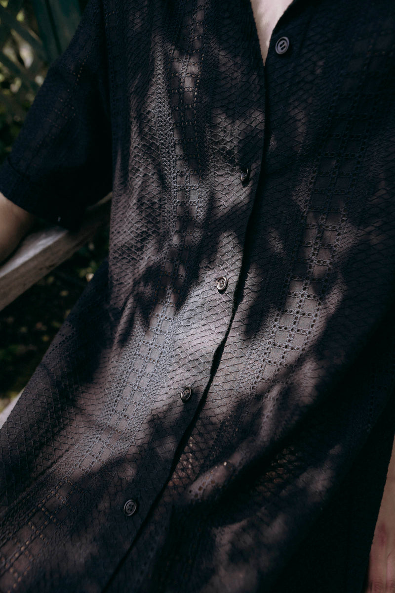 Isle Shirtdress (Ribbon Broderie) Black