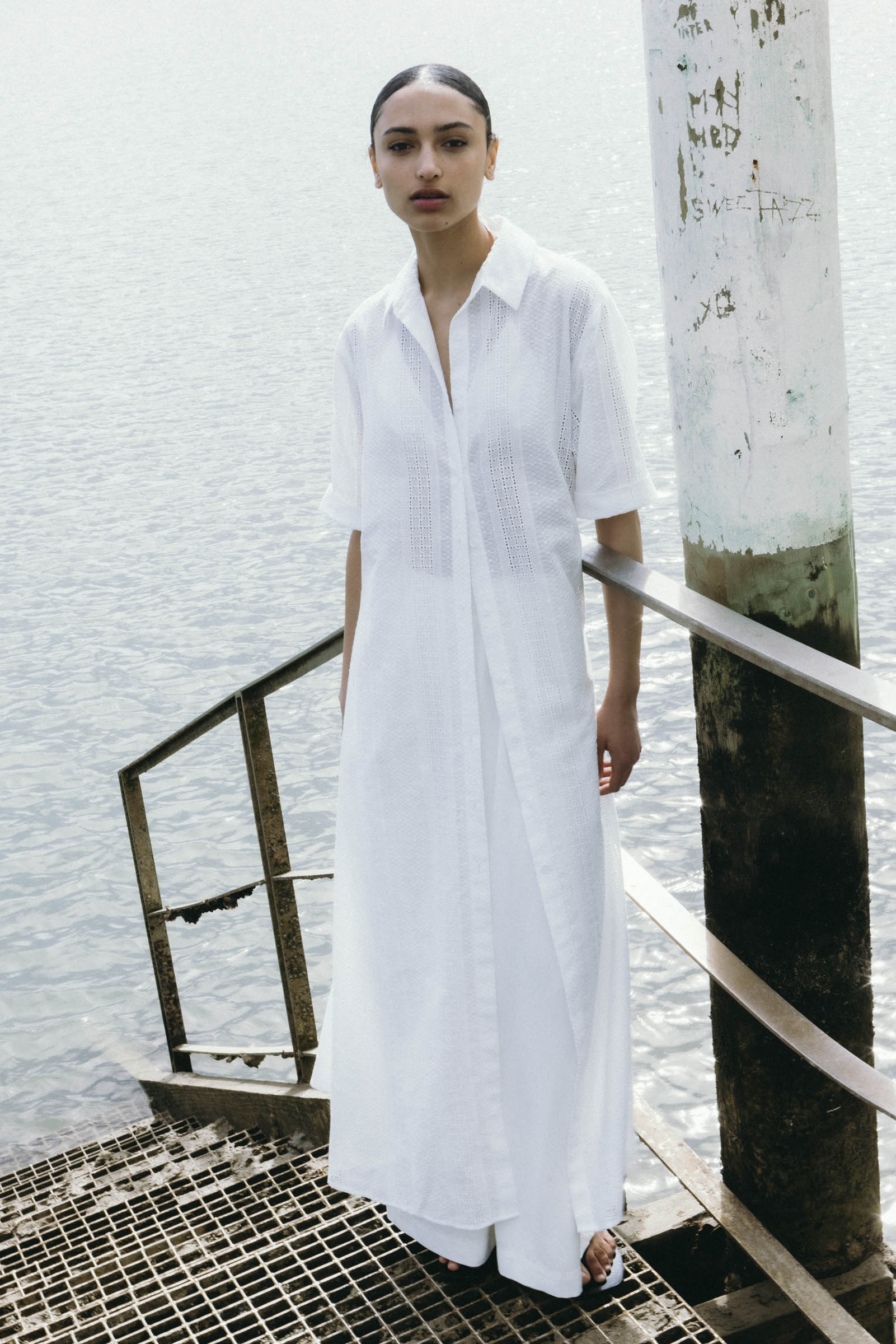 Isle Shirtdress (Ribbon Broderie) White