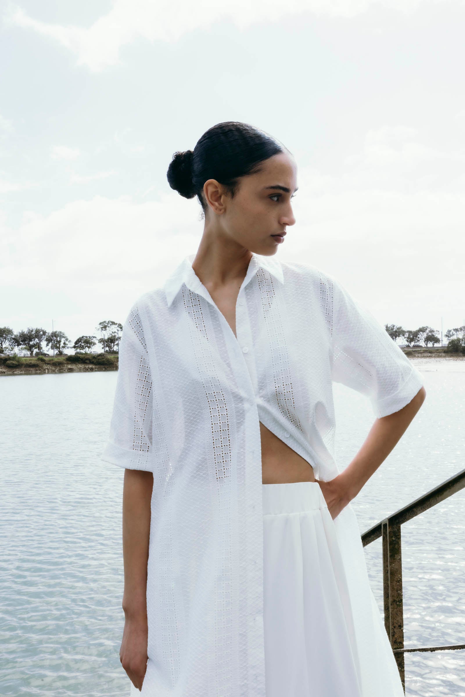 Isle Shirtdress (Ribbon Broderie) White