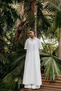 Isle Shirtdress (Ribbon Broderie) White