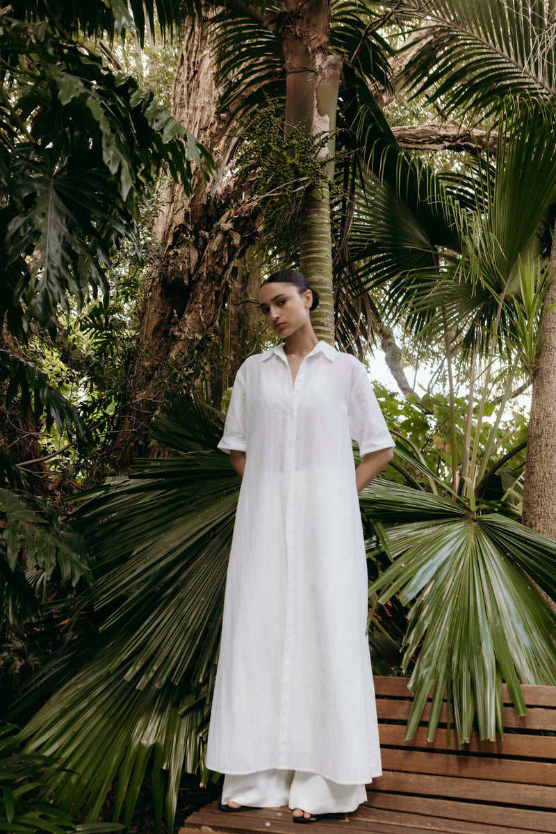 Isle Shirtdress (Ribbon Broderie) White