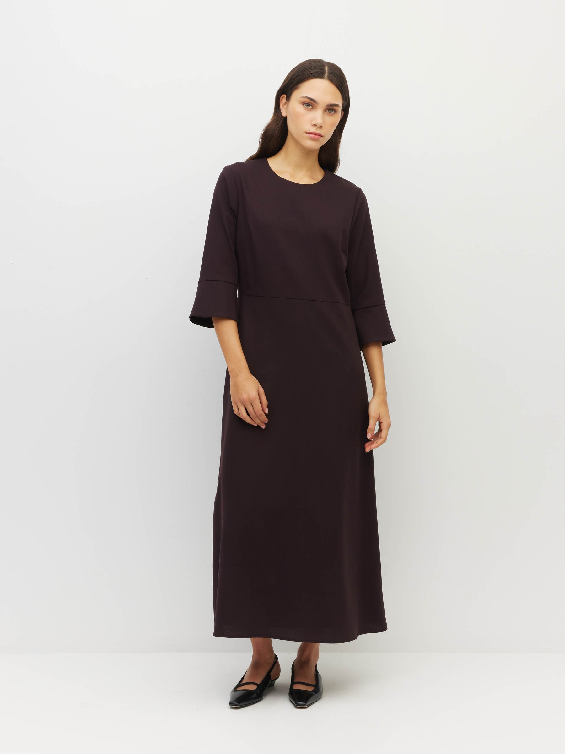 Rosie Dress (Bonotto Crepe) Plum