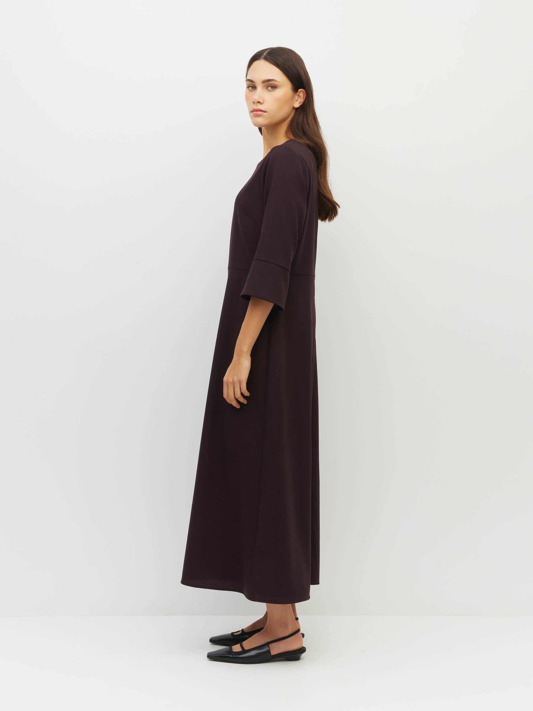 Rosie Dress (Bonotto Crepe) Plum