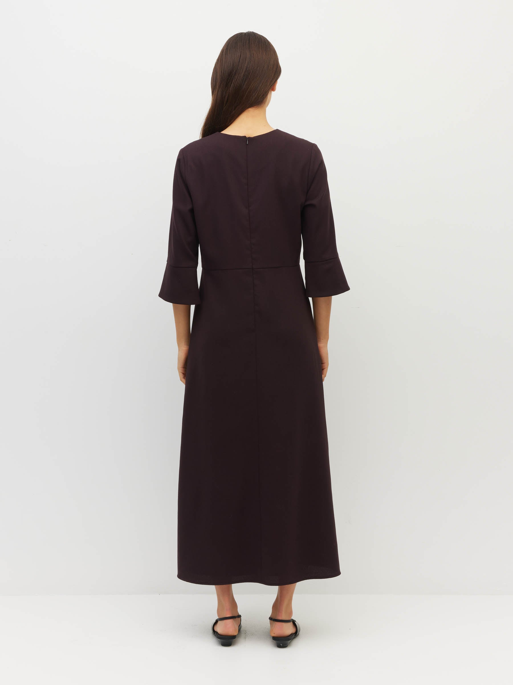 Rosie Dress (Bonotto Crepe) Plum