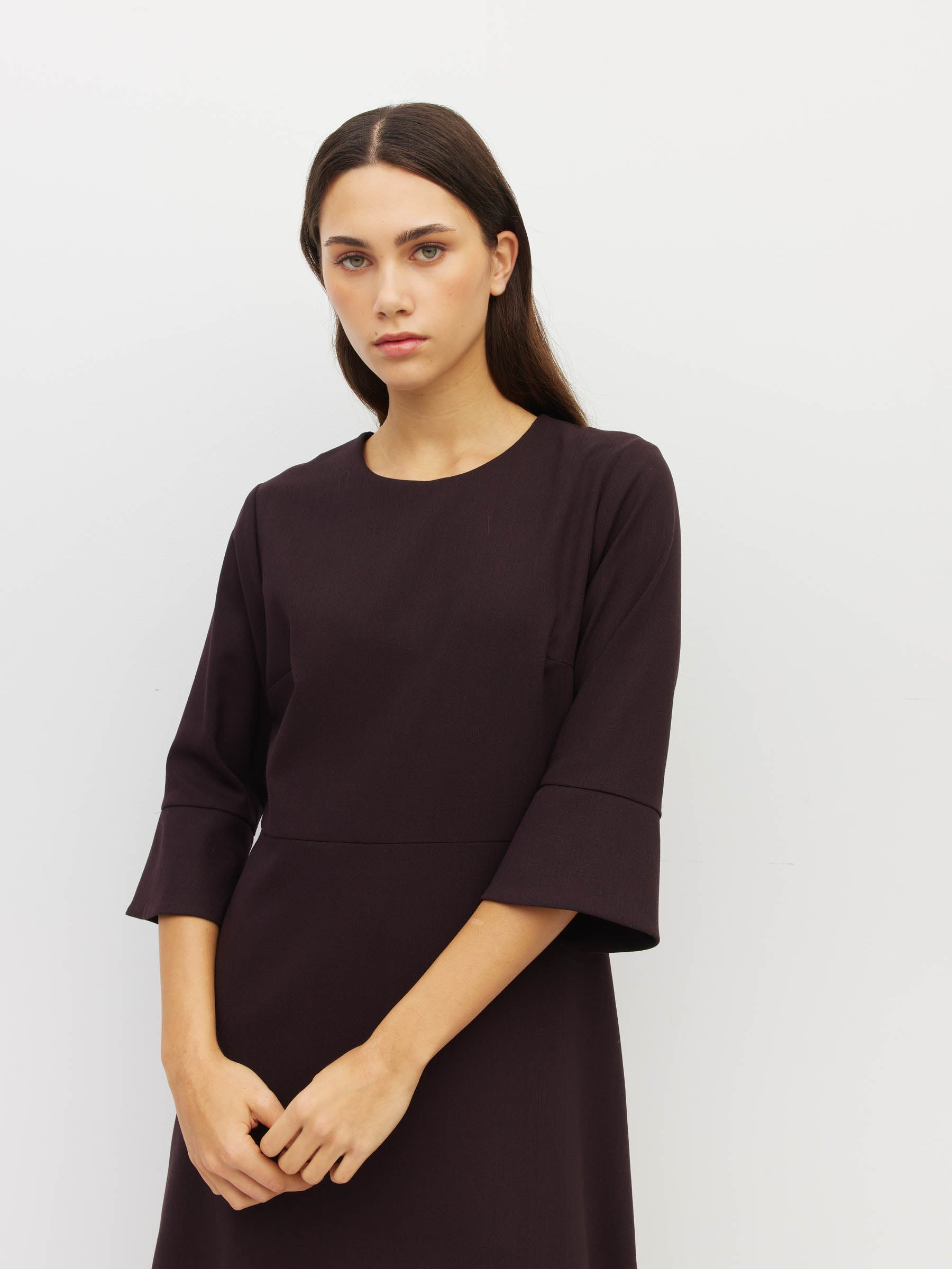 Rosie Dress (Bonotto Crepe) Plum