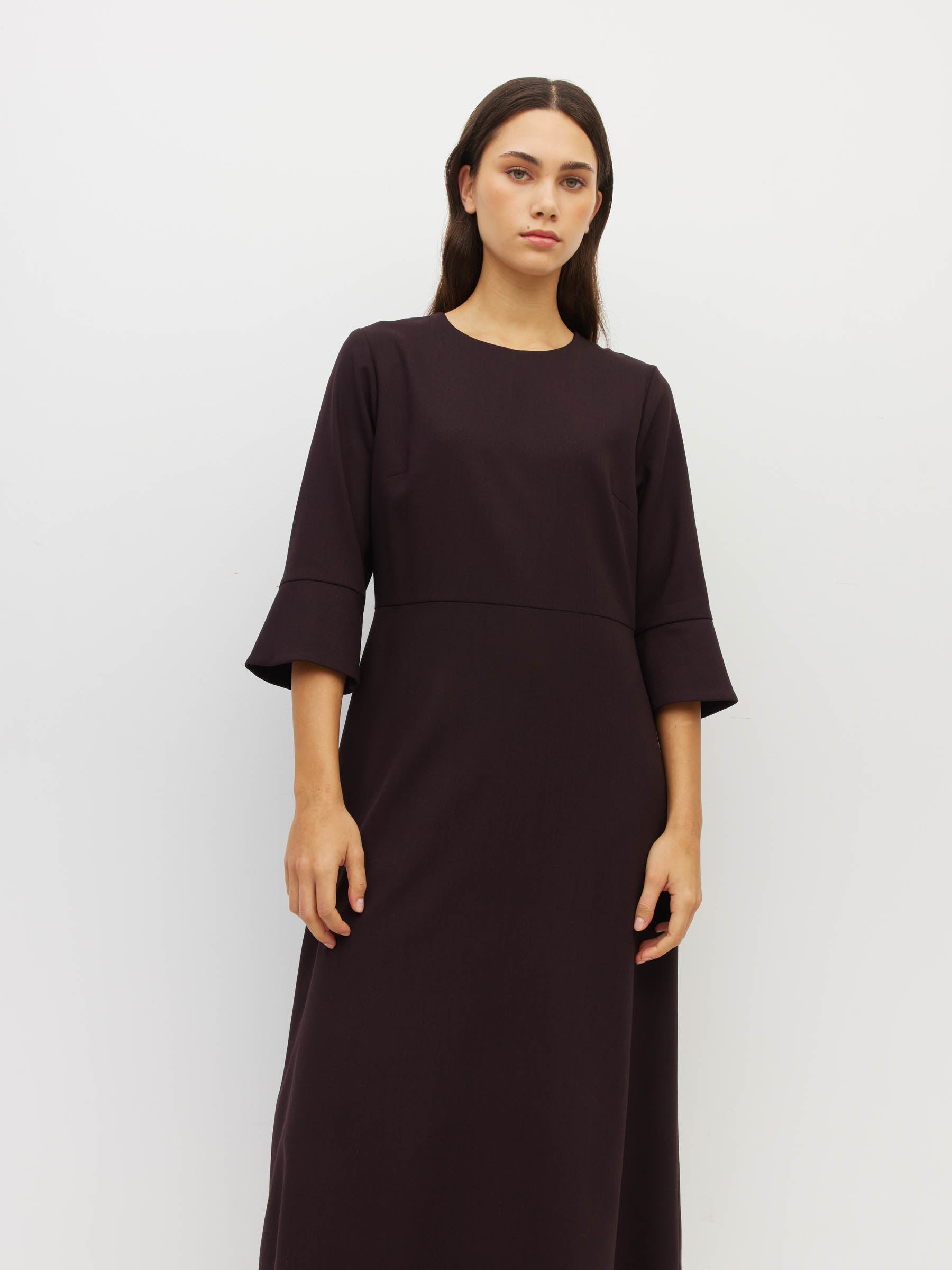 Rosie Dress (Bonotto Crepe) Plum